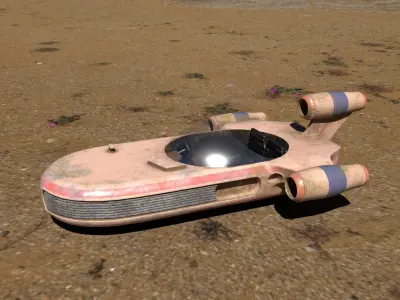 Star Wars Landspeeder 3D Model Sci-fi and Traditional Low-poly 3D model