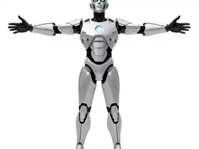 Futuristic Humanoid Robot model pack Low-poly 3D model purchase