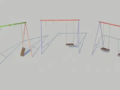 Playground Swings - Low-poly PBR  Low-poly 3D model