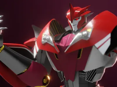  Knockout Transformers Prime Character Rig Low-poly 3D model