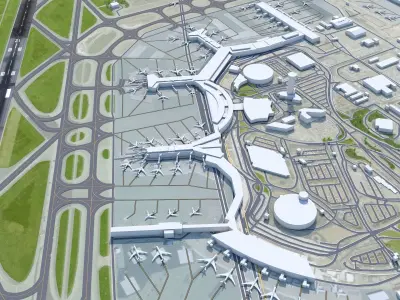 Stockholm Arlanda Airport 15km Low-poly 3D model