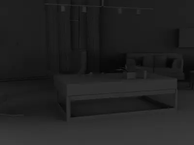 Living room with lighting  3D model