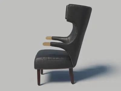 Hemet Wingback Chair Low-poly 3D model