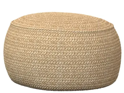 The Raffia Flores Pouffe round Natural 3D model