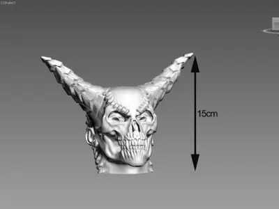 Skull demon headdphone Stand Cyborg Headset Stand 3D print model