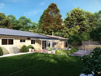 3D Exterior Scene 3D model design garden and landscape 3D 3D model 2
