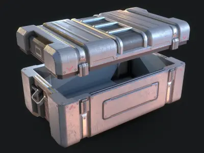 Sci-fi Storage Crate Low-poly 3D model buy