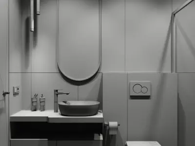 Modern bathroom scene 3D model