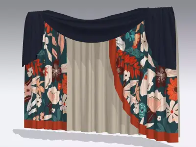 Curtain Low-poly 3D model