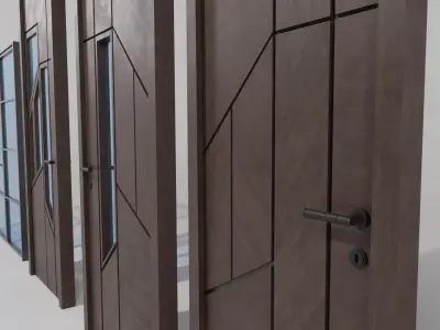 5 Doors Collection modern Free low-poly 3D model