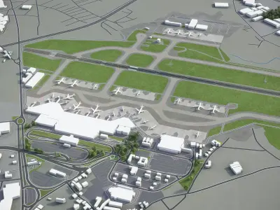 Porto - Francisco Sa Carneiro Airport - OPO Low-poly 3D model