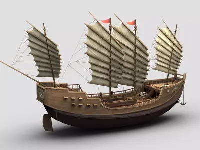 Ancient Chinese Ship 04 3D model