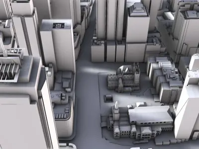 Sydney  1km Block Model 3D model