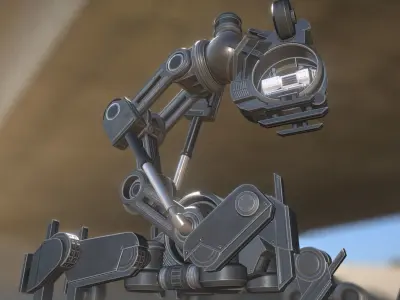 The Walking Mech Neck Basic Version Low-poly 3D model