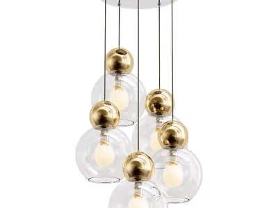 iledex-blossom-c4476-5r-gl chandelier with five glass globes ... 3D model