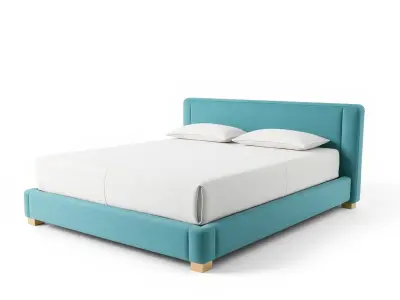 Modern Upholstered Bed Frame Model Pack Low-poly 3D model