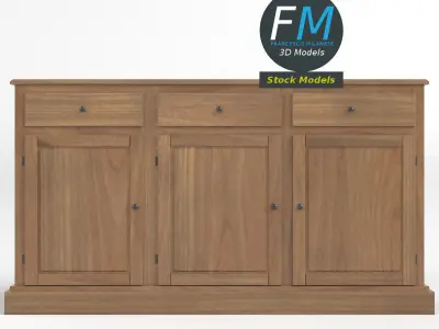 3 door cabinet cupboard 3D model