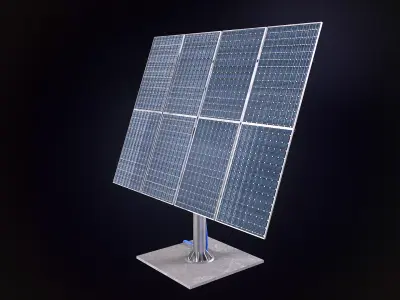 Solar Tracking System Pannel Low-poly 3D model