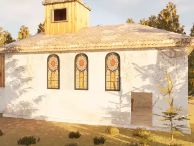 old church Low-poly 3D model purchase