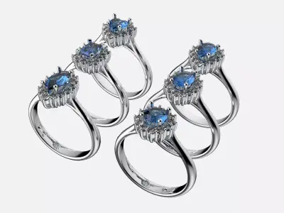 Cluster collection Women Wedding Band stl detail 3D print  3D print model