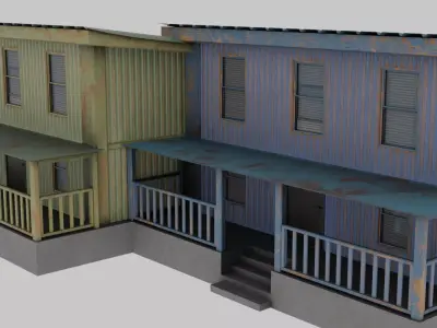 House with canopy only exterior models low-poly Low-poly 3D model