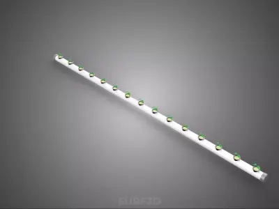 PVC PIPE CHANNEL NET POTS NFT HYDROPONIC CROP SEEDLING PLANT 3D model