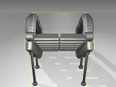 Futuristic Stairs - 12 - Basic Textures Low-poly 3D model