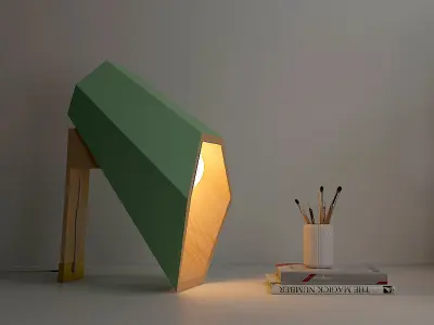 Hexagon Table Light Low-poly 3D model