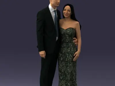 000042 Couple in evening clothes 1224 3D model