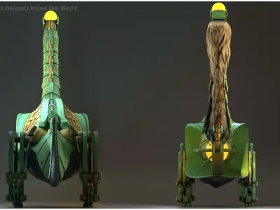 Robot Dino Low-poly 3D model