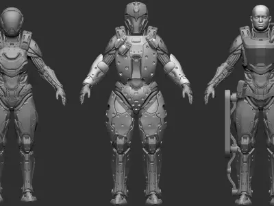 Modular Sci Fi Warriors ZTool Source Files 3D model