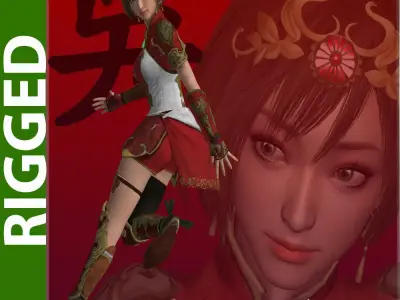 Sun  Shangxiang 3D Rigged Model 3D model