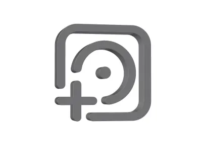 3d album circle plus Low-poly 3D model