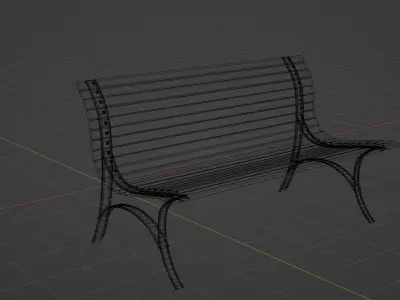 Bench wooden Free 3D model