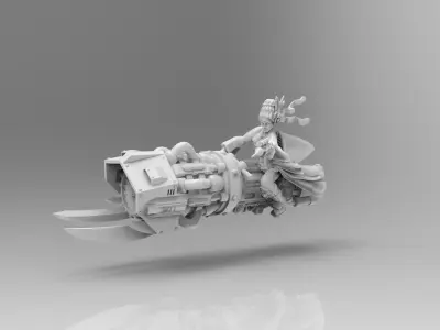 Jetbike with Gang Queen 3D print model