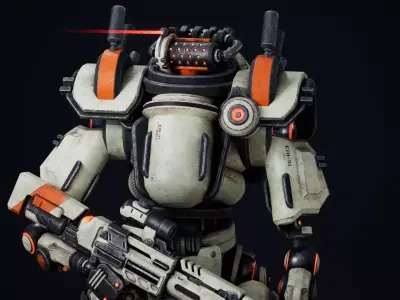 Etasphera31 robot running Low-poly 3D model