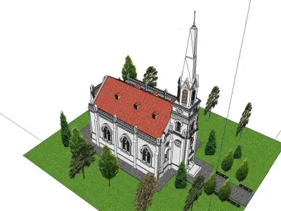 Architecture-Religion-God-Culture-Temple-0303 church with ste... 3D model