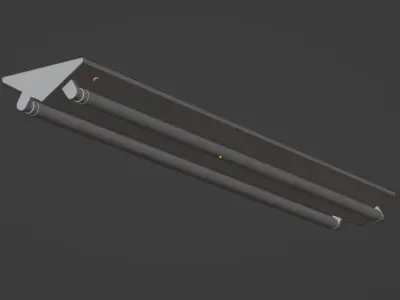 Fluorescent Strip Light Low-poly 3D model