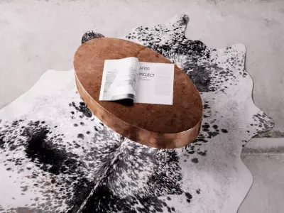 Salt and Papper Cowhide Rug 3D model