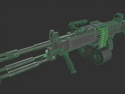 Negev NG7 Light Machine Gun Low-poly 3D model