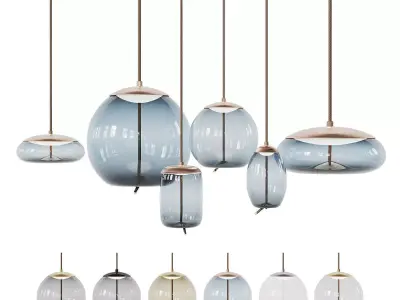 Pendent Glass Lamps Free 3D model