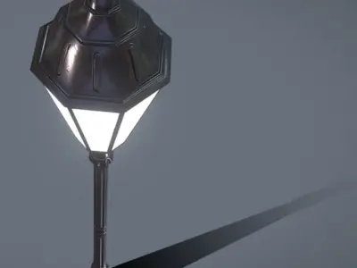 Square Light Pole - Poste de Luz de Praca Low-poly 3D model