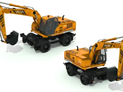 Construction Vehicles Pack Low-poly 3D model