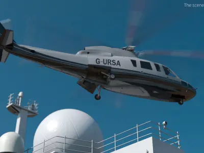  Twin-Engine Sikorsky S-76 Utility Helicopter Grey 