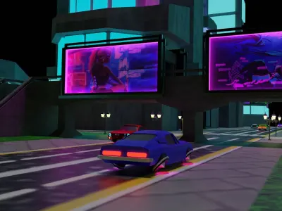 Metropolis Megalopolis Cosmopolis Town Sci fi Future  Low-poly 3D model