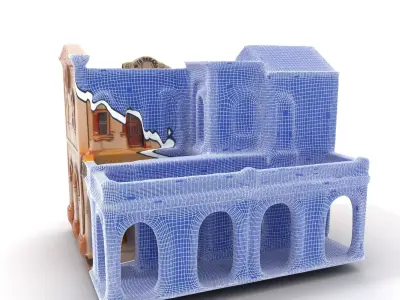 Mediterranean Villa model pack Low-poly 3D model