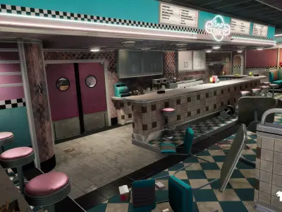 Rinos Diner Environment Low-poly 3D model
