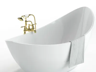 Bathtube with Shower 02 3D model