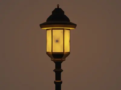 Lantern in the park with light PBR Game-ready Low-poly 3D model purchase