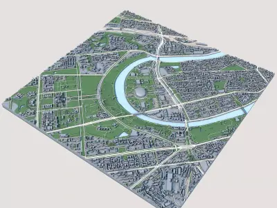 Part of Moscow City Russia 3D model